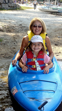 Ruth and granddaughter preparing to kayak 2009