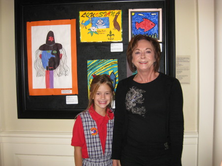 Granddaughter and Nana with winning poster