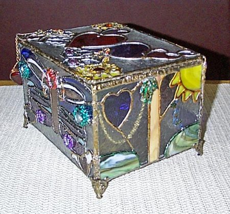 leaded glass box designed by 7yr grandaughter