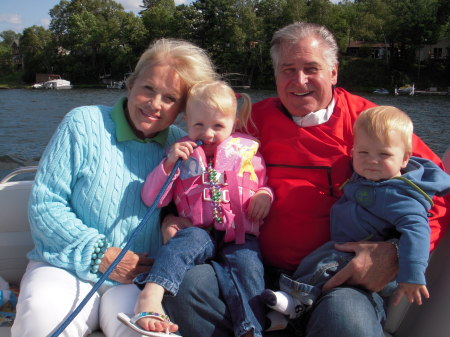 Mark and I with grandchildren summer 2009