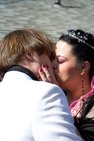 Our first kiss as husband and wife