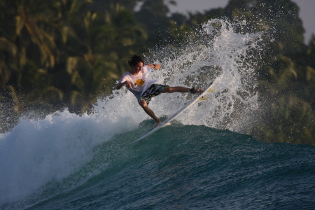 My son, Bret, in the Mentawais