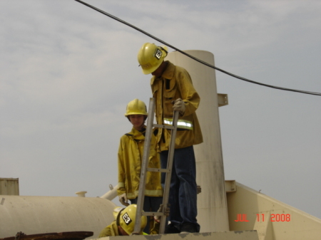 Adriel in jr fire academy training