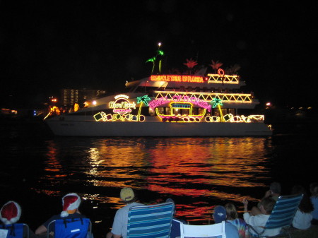 Christmas Boat Parade, view fr. Condo in S. Fl