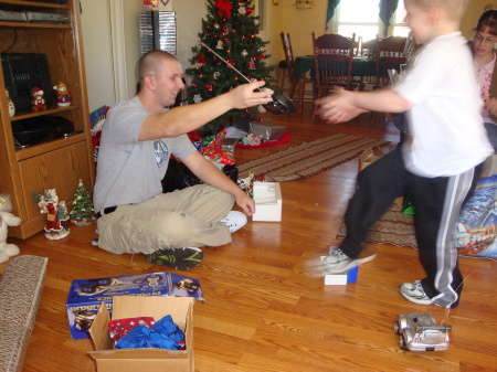 Michael & Logan at Christmas 2008