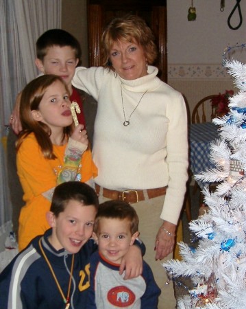 me and my grandkids Christmas 08