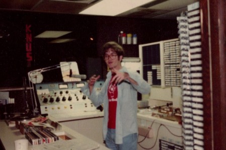 Me on the air in Denver at KNUS Radio-1981