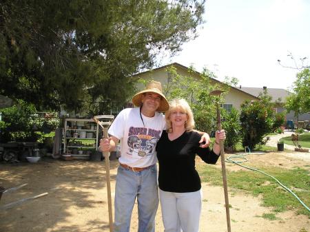 frank and me tending the farm..