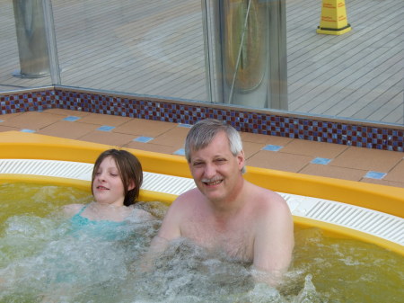 Crystal and Rick in the hot tub