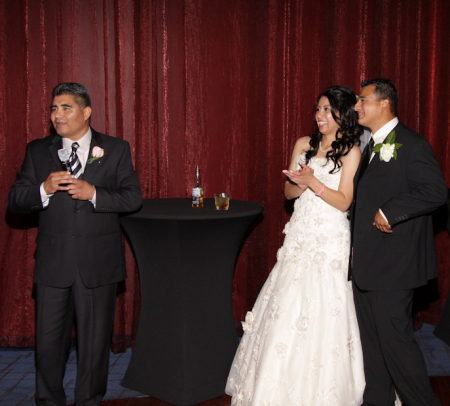 Toast to bride and groom.