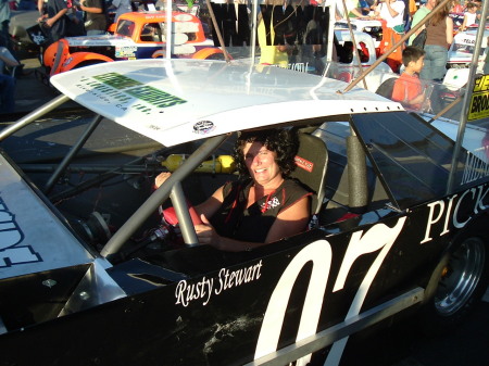 Diana in race car