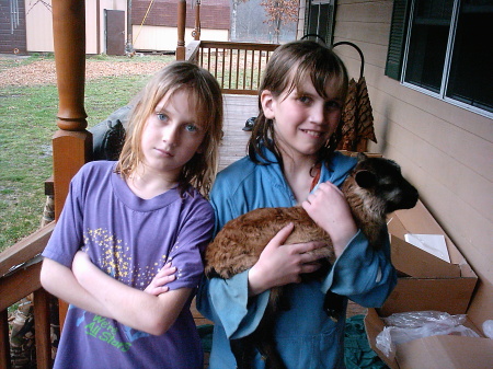 Darlena and Alisa with baby sheep