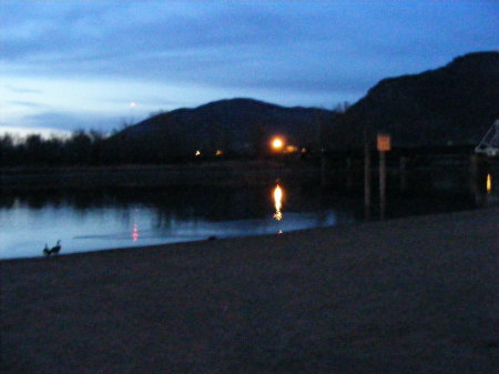 Riverside Beach at dusk