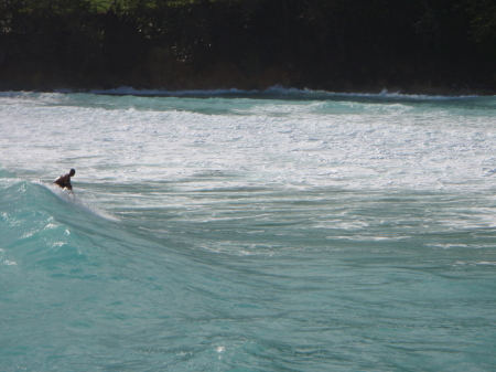 Surfin' Boston Bay in Jamaica.