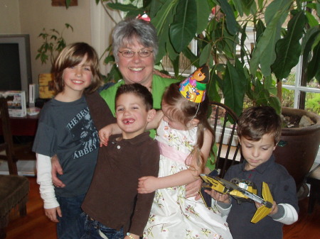 With grandkids at Sophie's 4th b'day