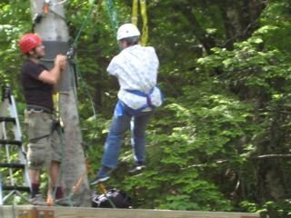 Me ziplining in New Hampshire