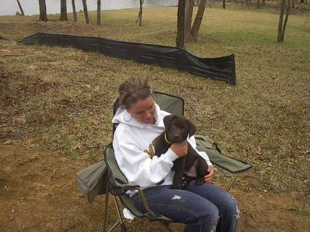 Lindsay and Grechus at the new house