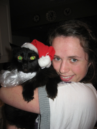 Jacqueline and our Christmas Kitty-Cat
