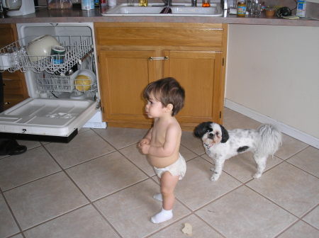 Adrian and "danny" helping with the dishes