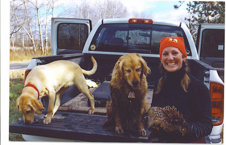 My Yellow Lab-Daisy and I on Pheasant Hunt