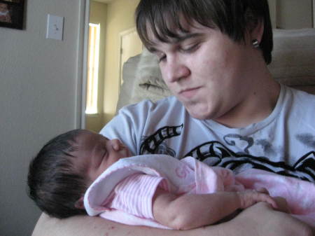My Son Patrick with his new niece.