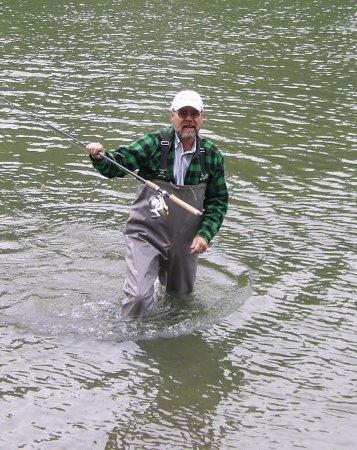 Fishing for Salmon on Sheep creek, Alaska