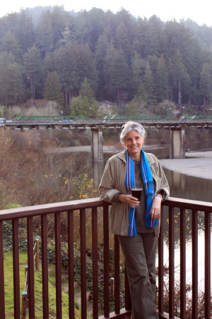 Carol on the banks of the Russian River