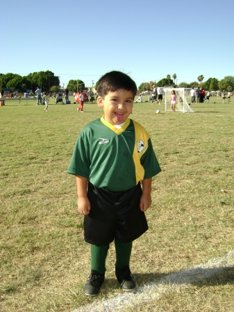 Diego's first soccer game Sept 2007