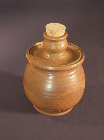 stoneware covered jar