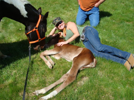 Me with Justice our new filly, last spring 08
