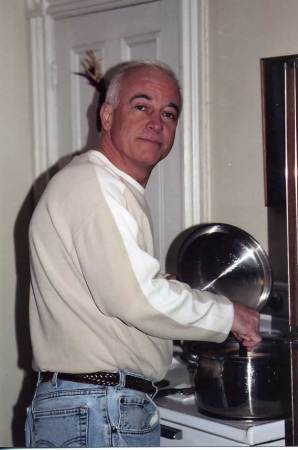 Cooking a pot of chili on a winter day