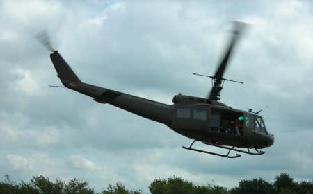 Taking a flight in a Vietnam vintage A-1 Huey