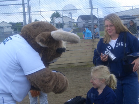 Kayla and her mom with 'the Moose'