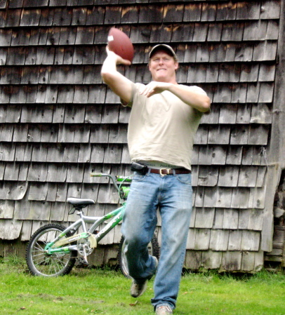 tossing the football around