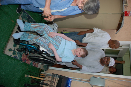 Shannon in wheelchair 2007 at my birthday part