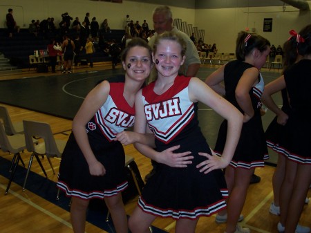 Jenna (right) Westling Cheerleader 2008-09