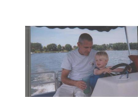 My nephew Max and I on the boat