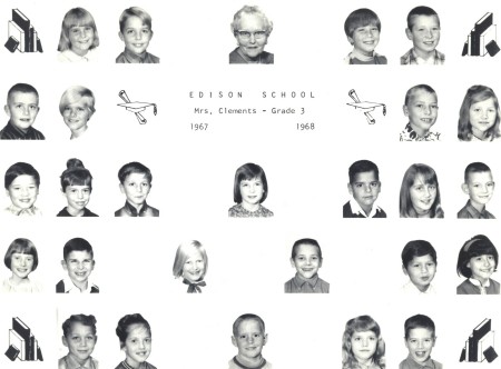 Edison School-Mrs. Clements-1967-1968-Grade 3