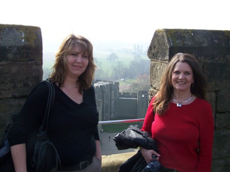 Top of Warwick Castle with a friend