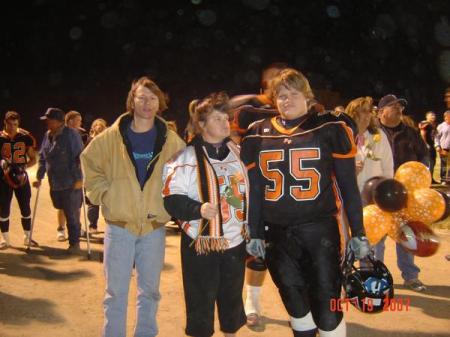 my son's senior night at football 2007