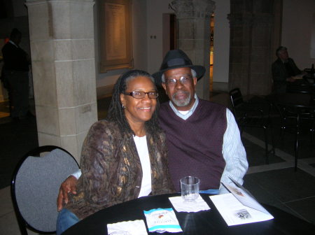 Arlene ,Johnny sip wine at the Chrysler Museum