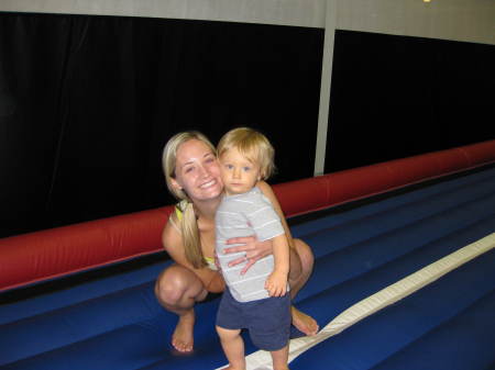 Mom and Finley at Gym
