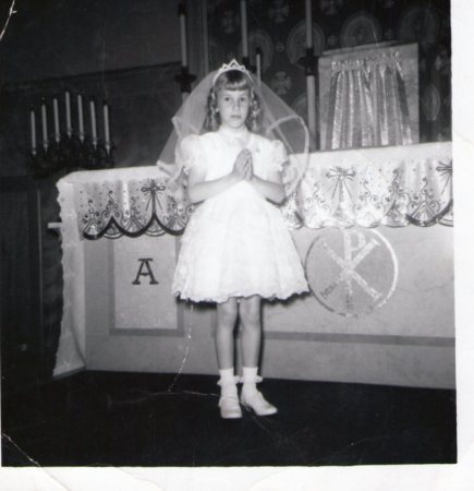 Carol on her first communion