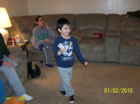 BUBBA PLAYING HIS CHRISTMAS WII