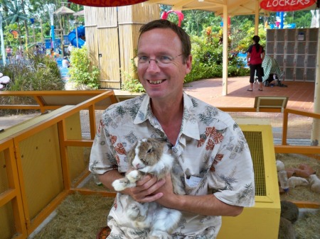 Tom with the "giant " rabbit at the Singapore