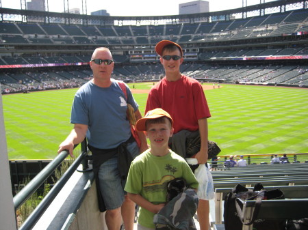 Boys and me at the Rockies game