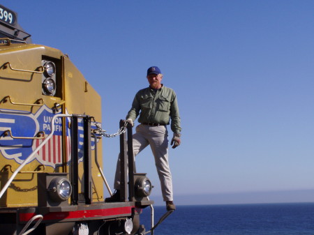 Tom on a train near Vandenberg AFB