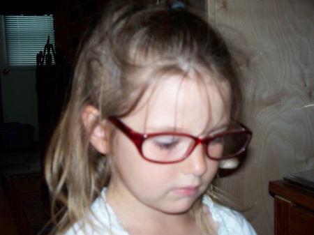 Jillian so studious in grandma's glasses.
