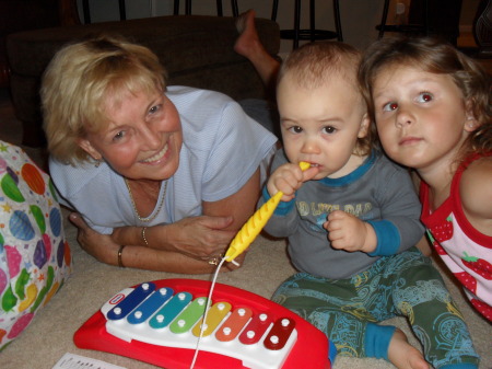 "Great" Aunt Gerry with Landon and Greenlee.