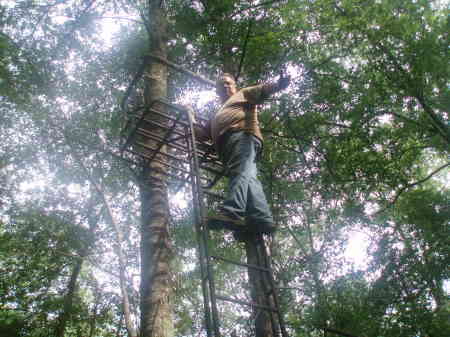 Me checking a tree stand after installation